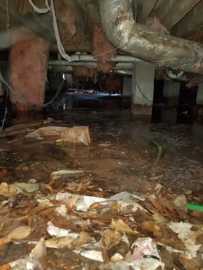 Crawl space flood assessment for Commercial Water Damage Restoration in Monmouth