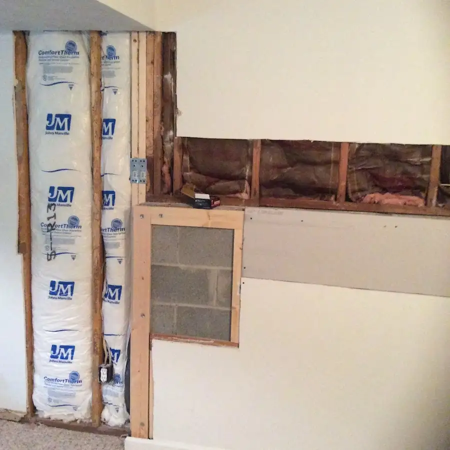 Wall insulation replacement during Basement Flood Cleanup in Monmouth